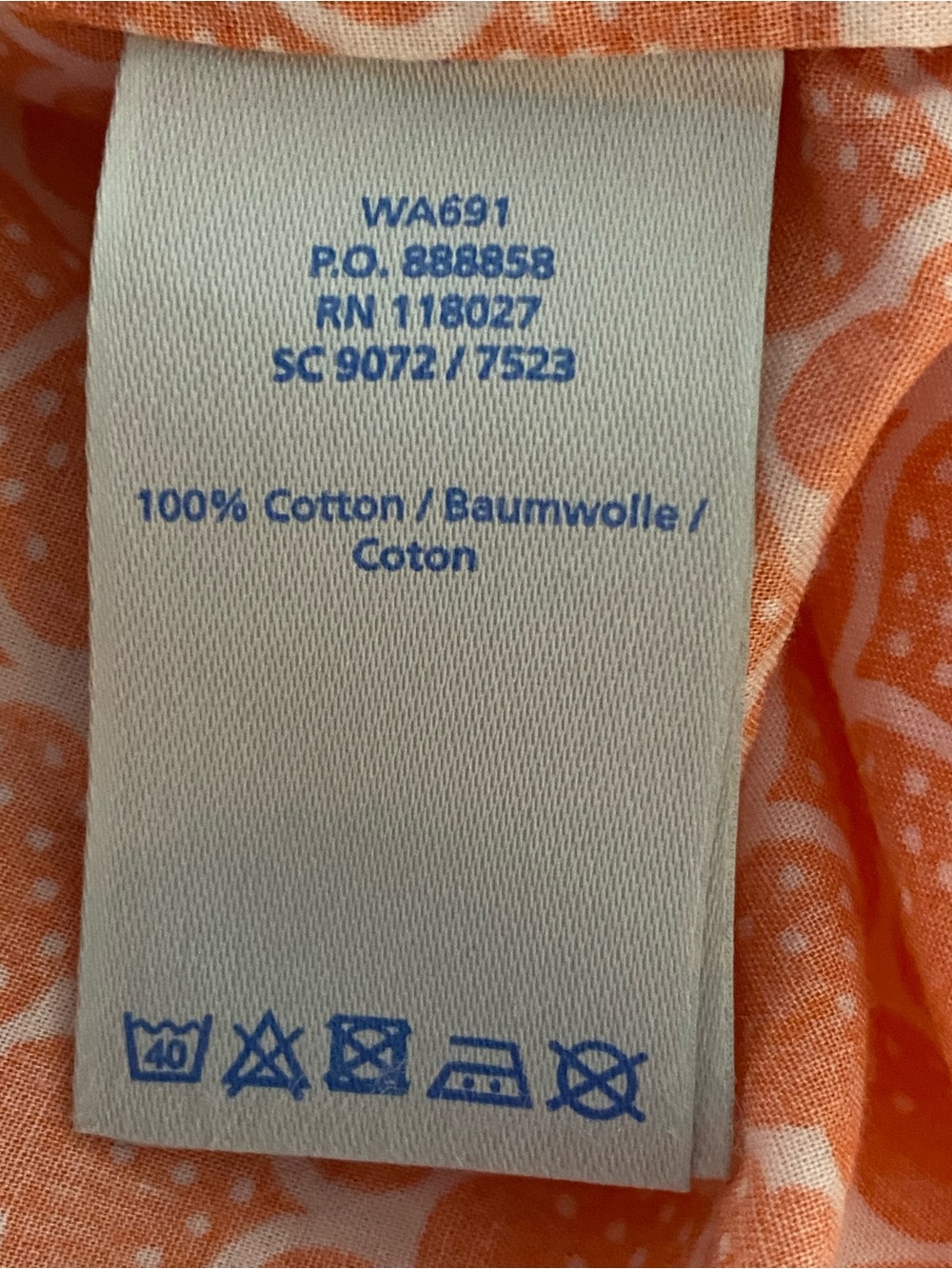 Boden US 6 100% Cotton Coral Geometric Print Blouse - Picture 9 of 9